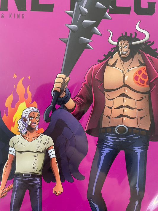 One Piece - Ichiban Kuji - Lot F Shikishi A4 Kaidu & King