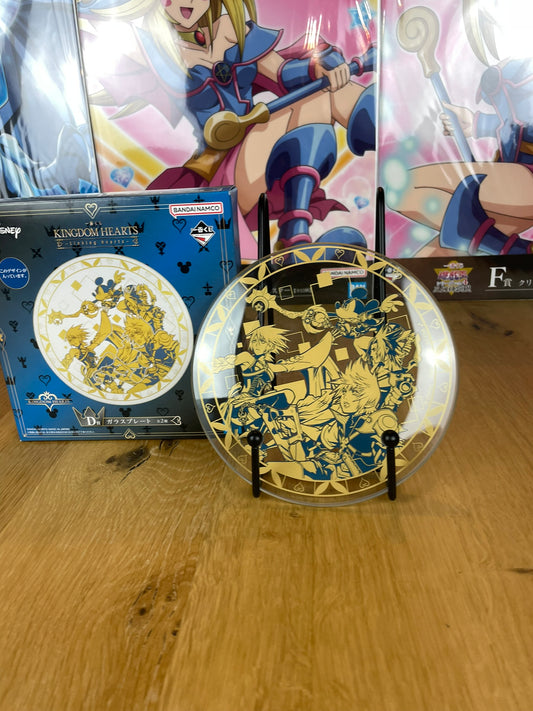 Kingdom Hearts – Assiette en verre Aqua Mickey Terra Ventus 14 cm Ichiban Kuji Linking Hearts D Prize