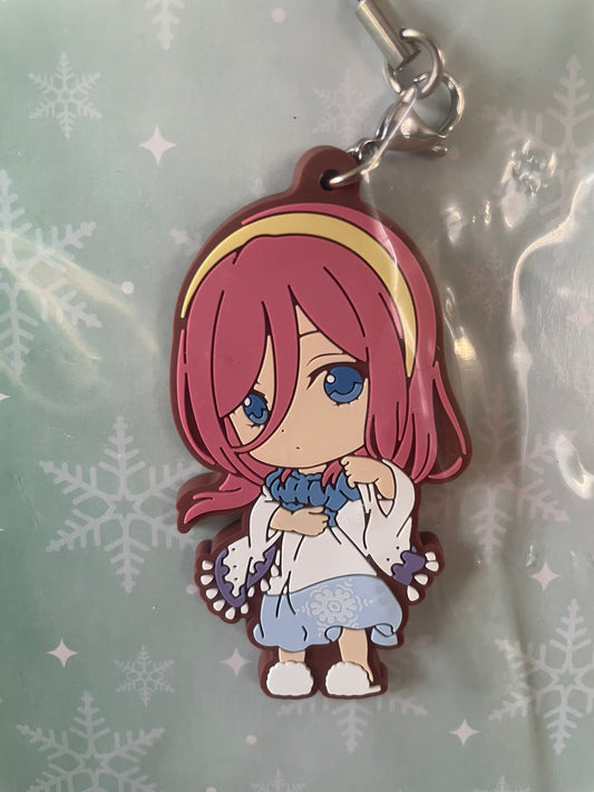 Porte-clés caoutchouc Miku Nakano Shukufuku no Kadode 6,5 cm | The Quintessential Quintuplets | Ichiban Kuji