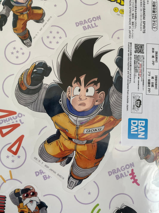 Sticker Dragon Ball avec Goku, Bulma, Krillin, Muten Roshi, Gohan, Umigame – sous sachet Ichiban Kuji Dragonball Snap Collection (Lot H).