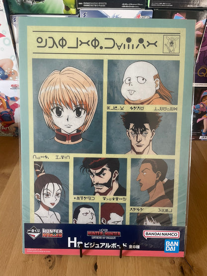 Poster Hunter x Hunter avec plastique Kurapika, Melody, Basho, Uvogin, Nobunaga, Shalnark, Kortopi, Tocino – sous sachet Ichiban Kuji Revenge of Scarlet (Lot H).