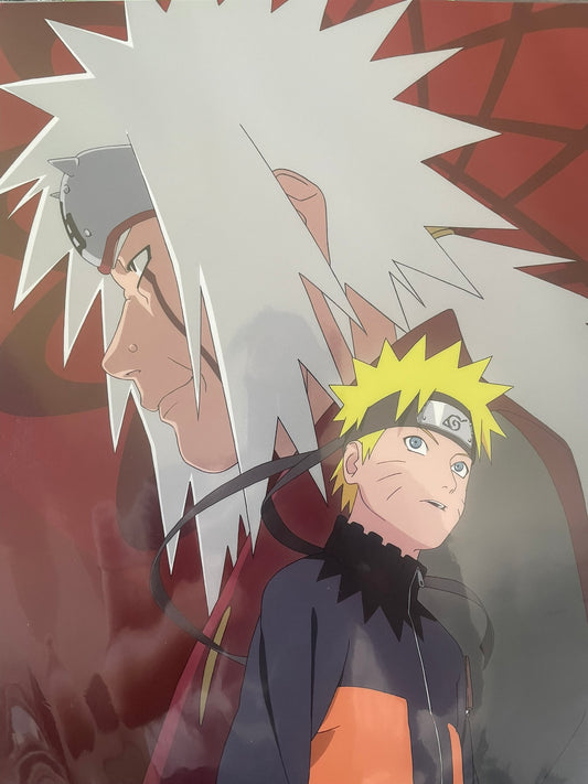 Poster Naruto avec cartonné Jiraiya & Naruto – sous sachet Ichiban Kuji Shinobi no Kizuna (Lot F).
