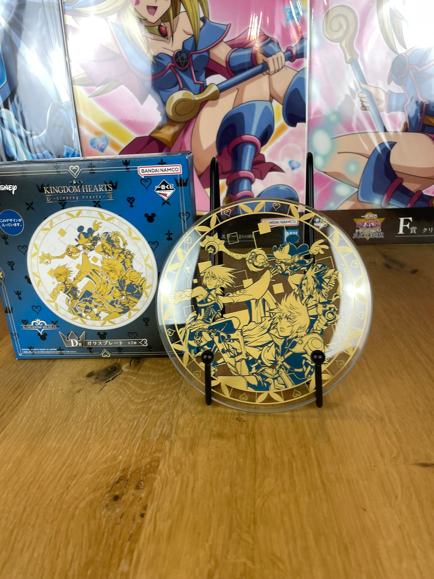 Kingdom Hearts – Assiette en verre Aqua Mickey Terra Ventus 14 cm Ichiban Kuji Linking Hearts D Prize