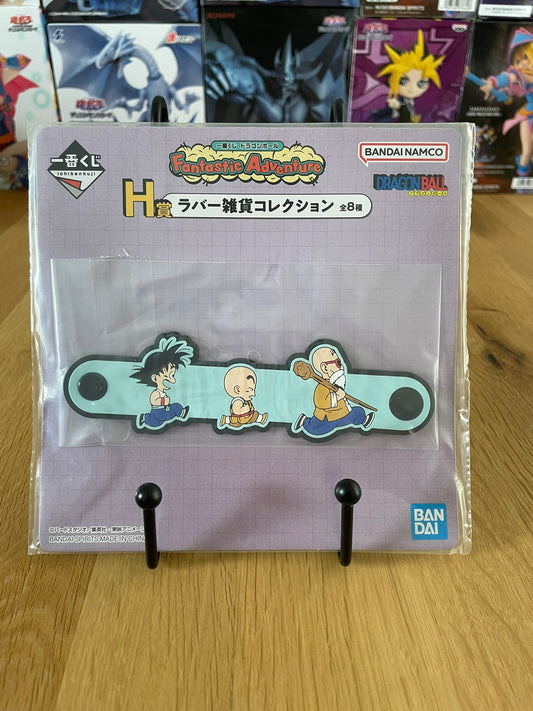 Attache-câble Dragon Ball avec caoutchouc Goku, Krillin, Muten Roshi – sous sachet Ichiban Kuji Fantastic Adventure Lot H