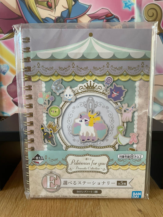 Pokémon – Carnet Ring Notebook Pikachu Évoli Ponyta Ichiban Kuji Dramatic Collection Galar Form 13,5 x 18