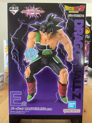 Figurine Dragon Ball avec Bardock Masterlise – dans sa boîte Ichiban Kuji VS Omnibus Ultimate (Lot E).
