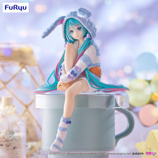 Figurine Hatsune Miku Noodle Stopper Usamimi Pajama Blue Ver. 14 cm | Vocaloid | FuRyu