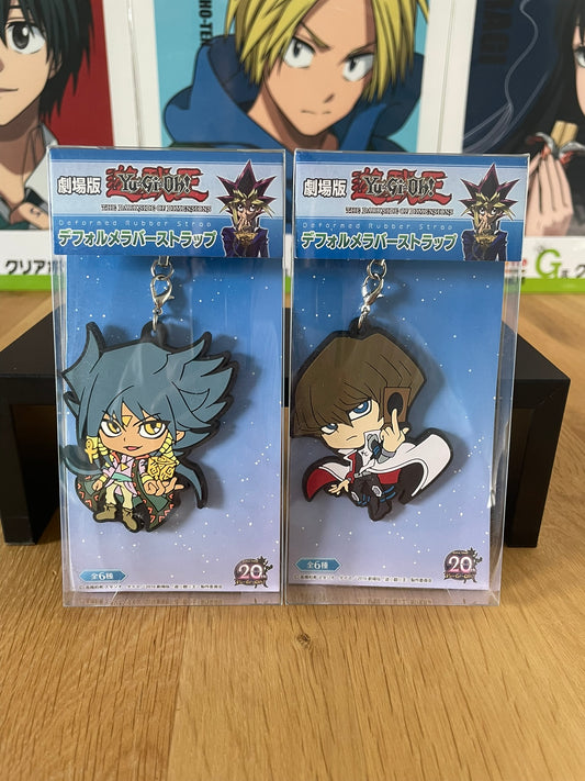 Lot de 2 porte-clés caoutchouc Seto Kaiba et Aigami Deformed Rubber Strap Yu-Gi-Oh! 20th Anniversary SK Japan
