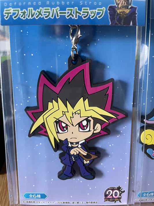 Lot de 2 porte-clés caoutchouc Yami Yugi et Black Magician Girl Deformed Rubber Strap Yu-Gi-Oh! 20th Anniversary SK Japan
