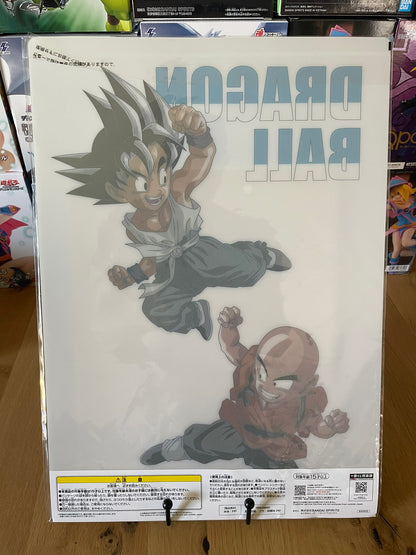 Poster Dragon Ball avec plastique Son Goku, Krillin – sous sachet Ichiban Kuji Gekitou!! Tenkaichi Budoukai (Lot I).