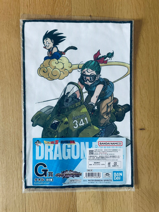 Serviette Dragon Ball avec Goku, Bulma – sous sachet Ichiban Kuji Dragon Ball VS Omnibus Ultra (Lot G).