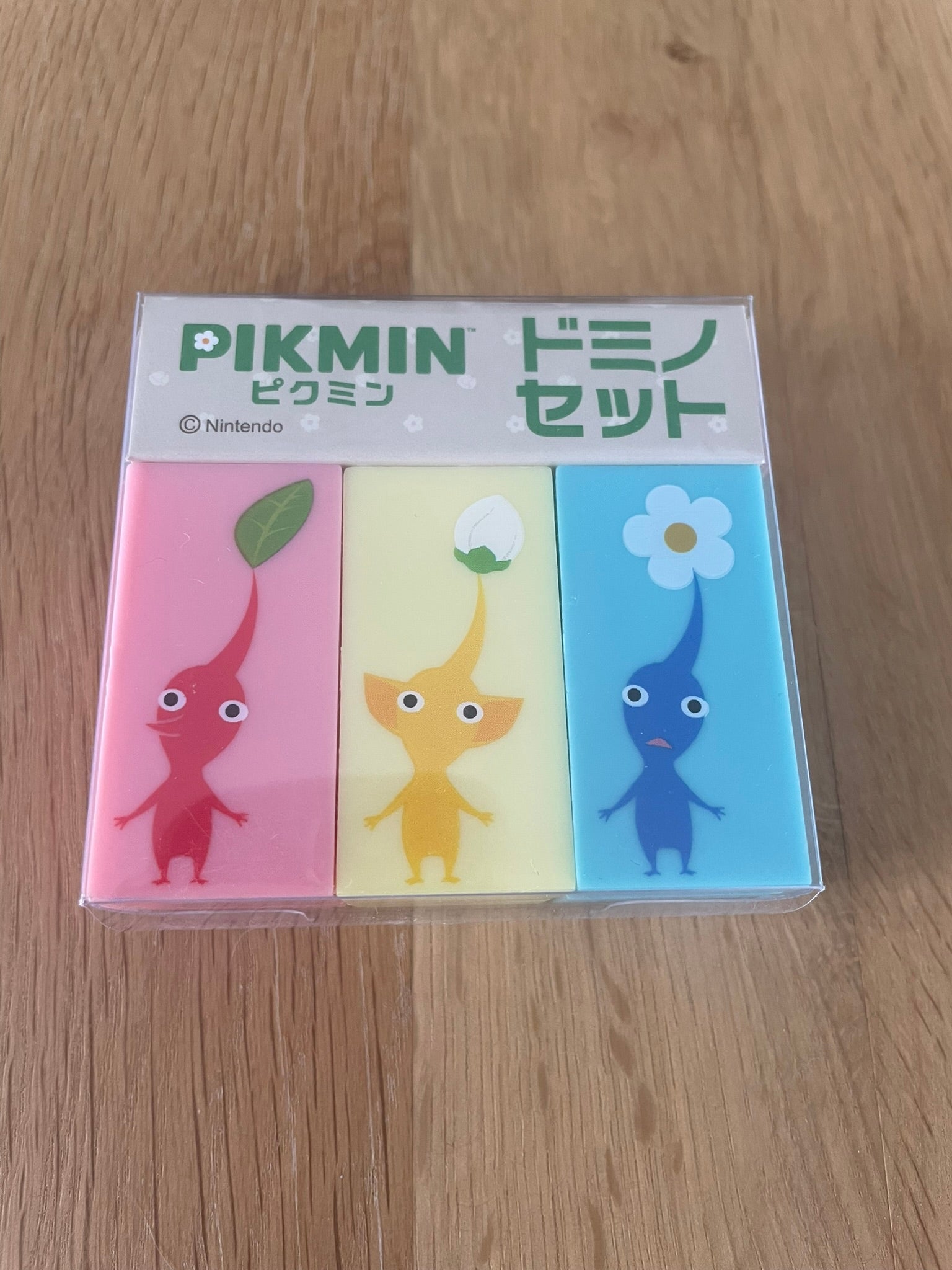 Set de 9 dominos Pikmin Taito – Rouge, Jaune et Bleu avec Chappi – Collection Nintendo
