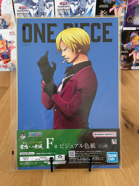 Shikishi One Piece avec A4 Sanji – sous sachet Ichiban Kuji Raimeie no Chuusei (Lot F).