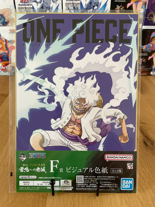 Shikishi One Piece avec Monkey D. Luffy – sous sachet Ichiban Kuji Raimeie no Chuusei (F Lot).