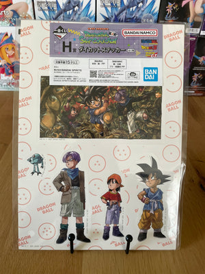 Sticker Dragon Ball avec sheet Goku, Pan, Trunks, Giru – sous sachet Ichiban Kuji Snap Collection (Lot H).
